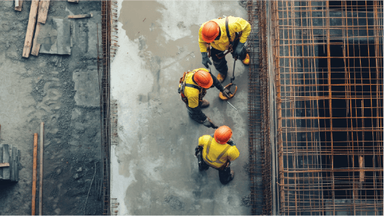 Contractors working on a cement project