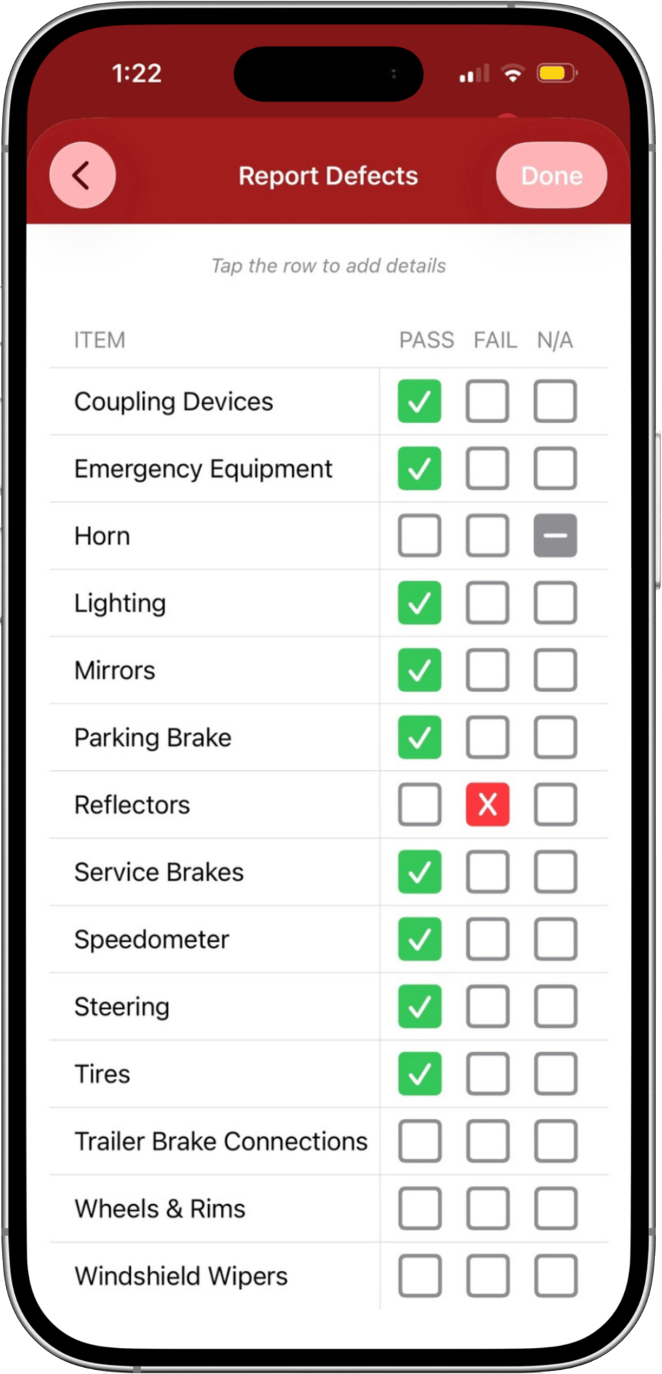 FleetWatcher inspections checklist