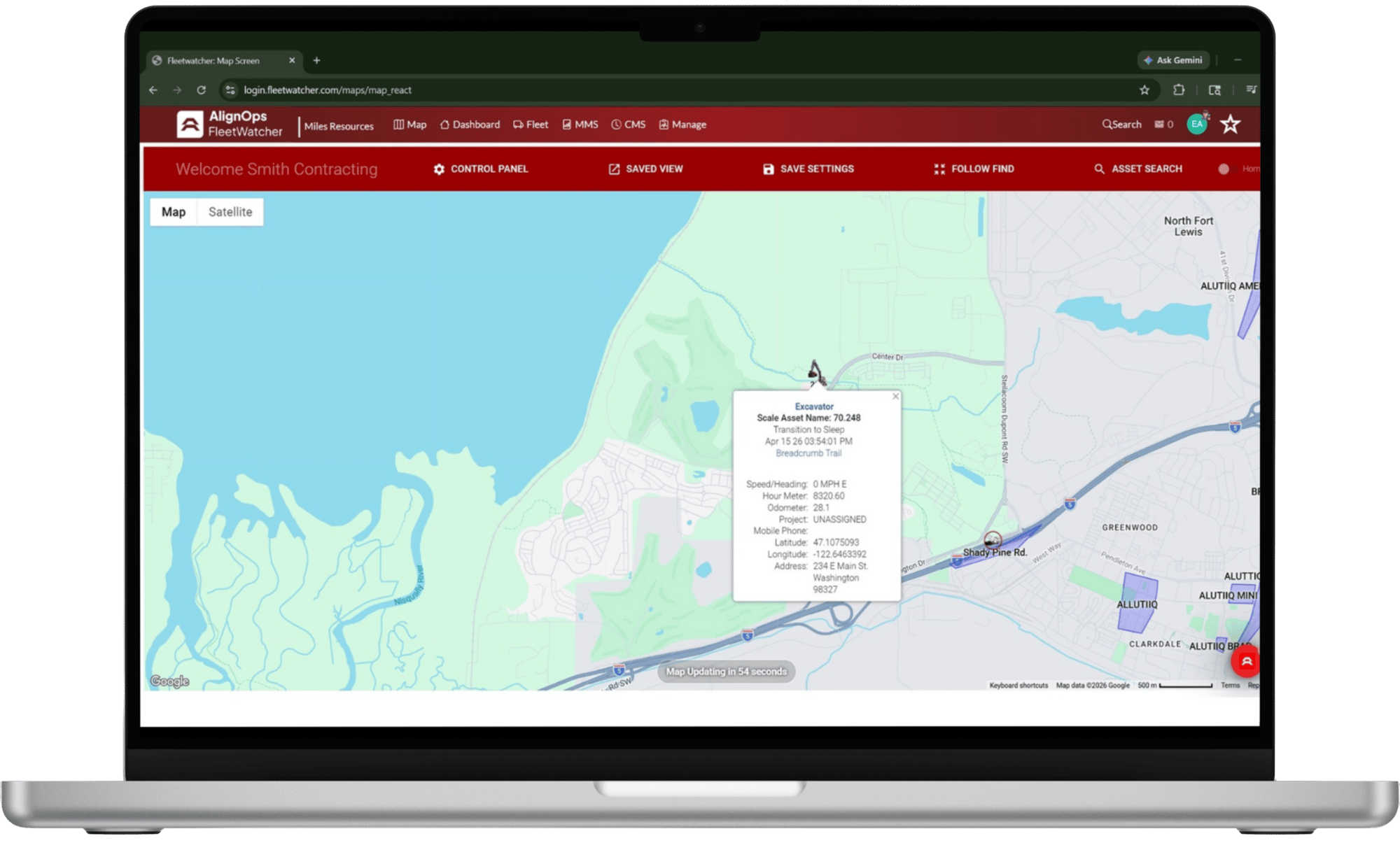 FleetWatcher Map Screen