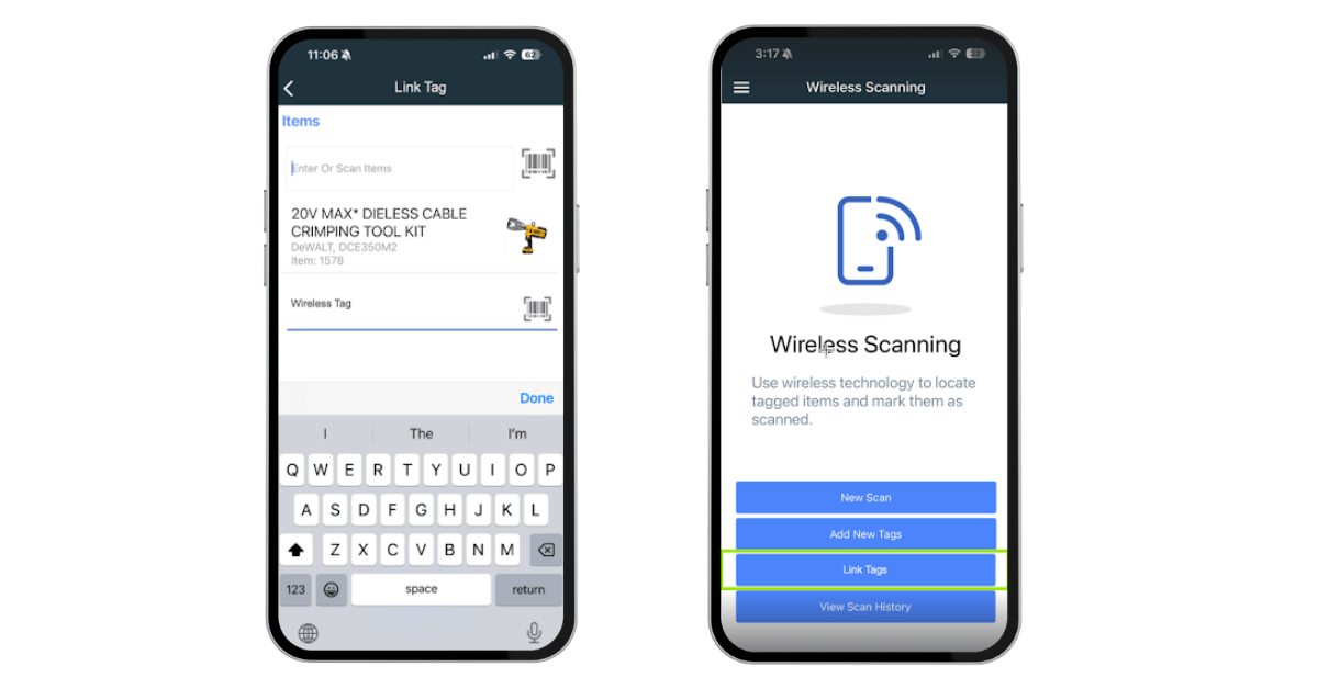 Assign an Existing Wireless Tag to a Tool Right from Your Phone