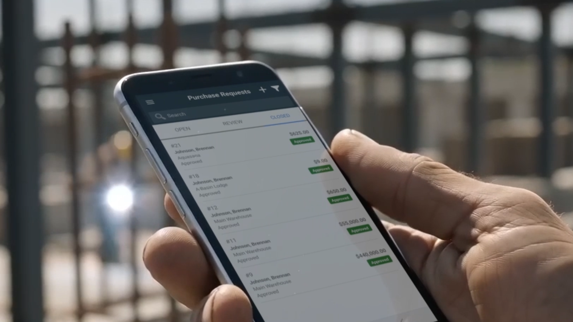 Mobile Purchase Requests and Approvals