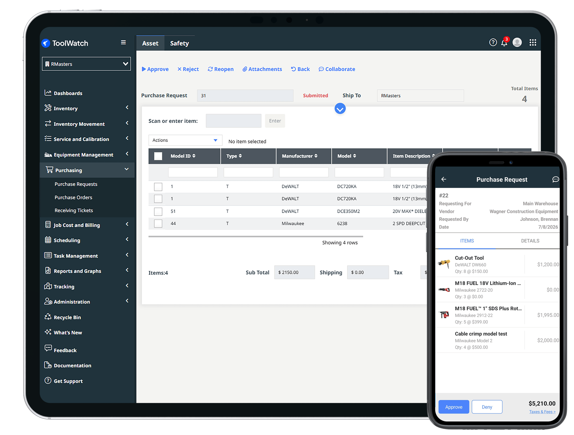 Purchase Request cloud and mobile