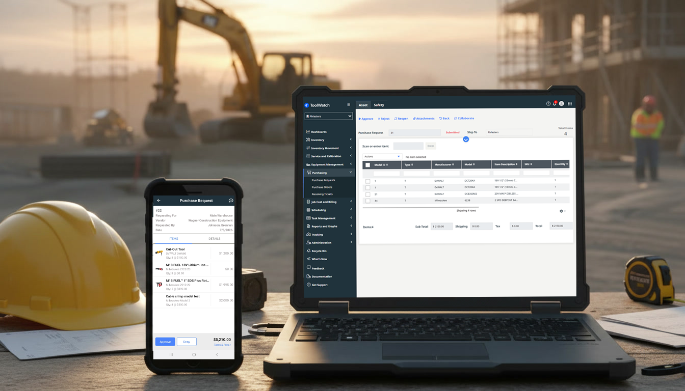 Purchase requests and Approvals on Web and Mobile