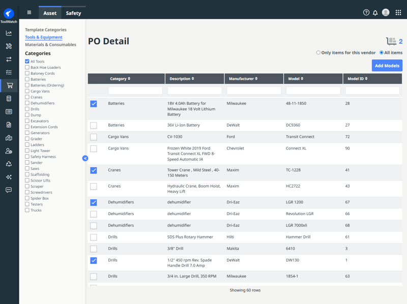 TW Purchasing add items