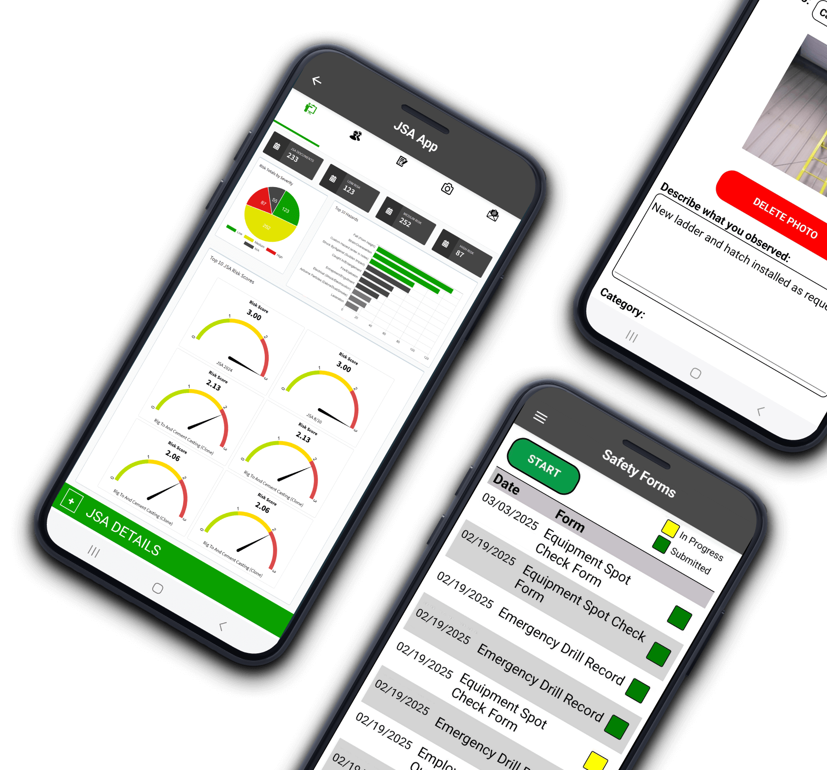 mobile view of Safety Reports metrics