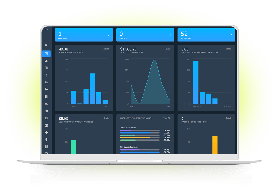 desktop view of BusyBusy Time Tracking dashboard desktop view of BusyBusy Time Tracking dashboard