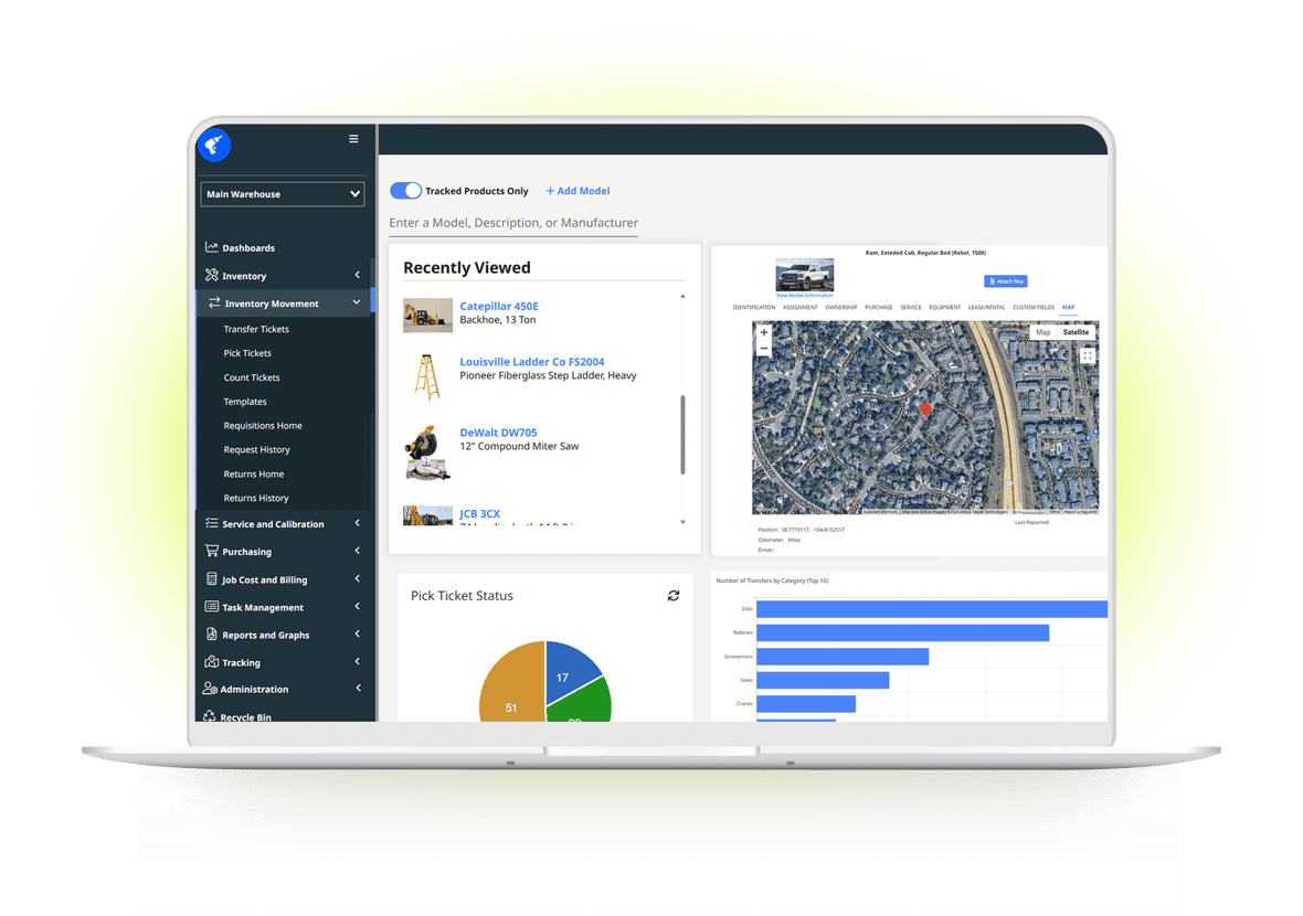 desktop view of Toolwatch dashboard