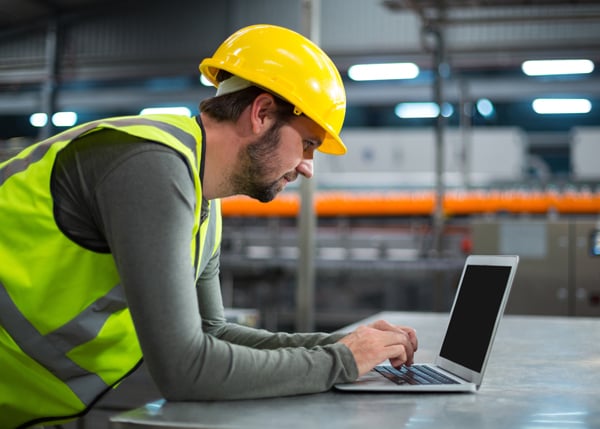 project engineer working on laptop