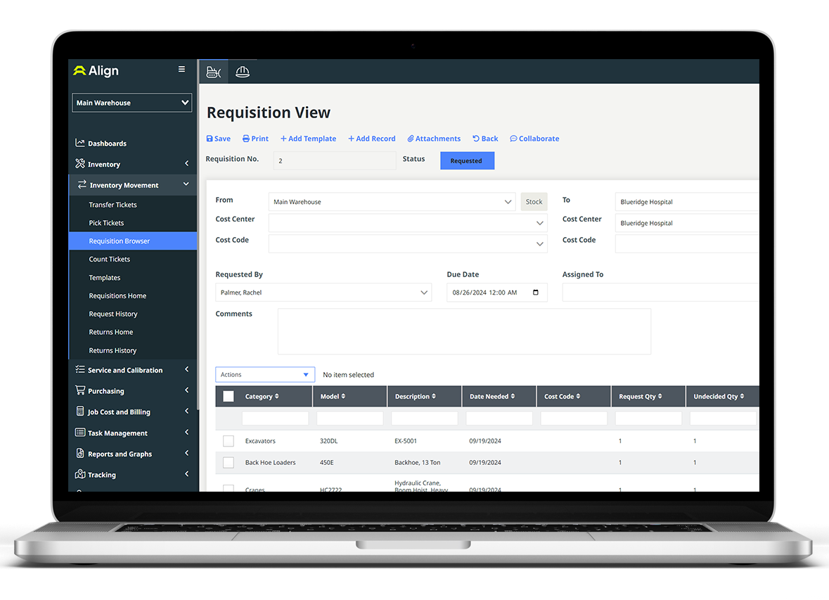 AlignOps requisition browser
