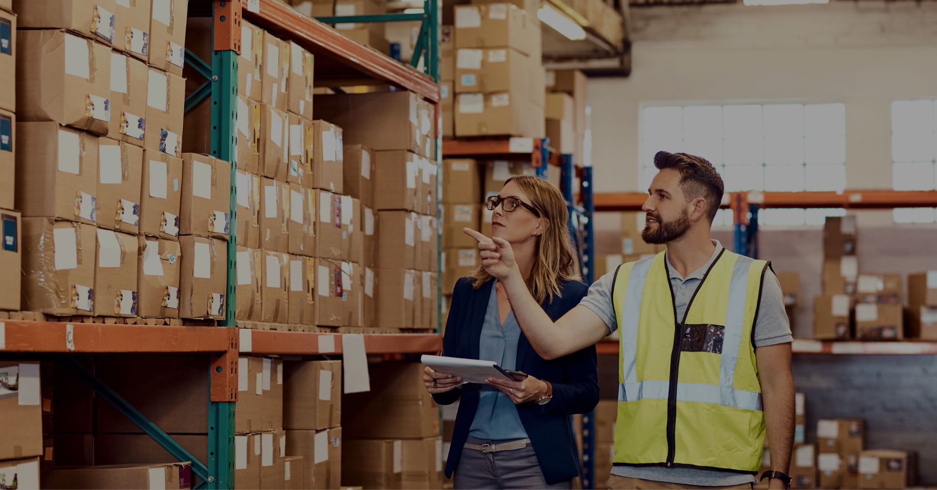 team walking through warehouse