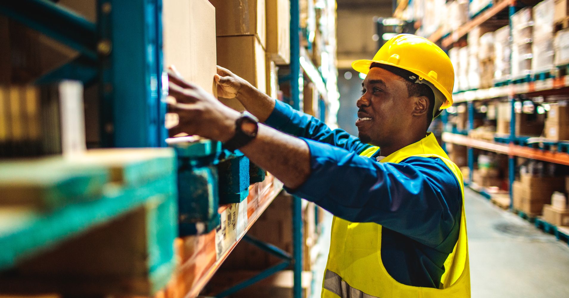 man in warehouse