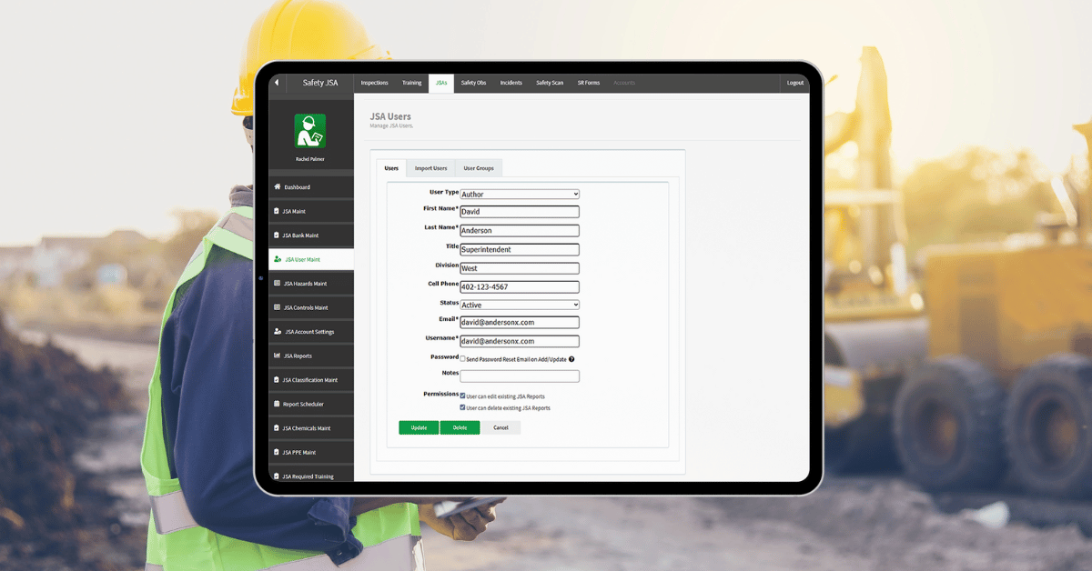 New Update Control Who Can Edit or Delete JSAs in SafetyReports