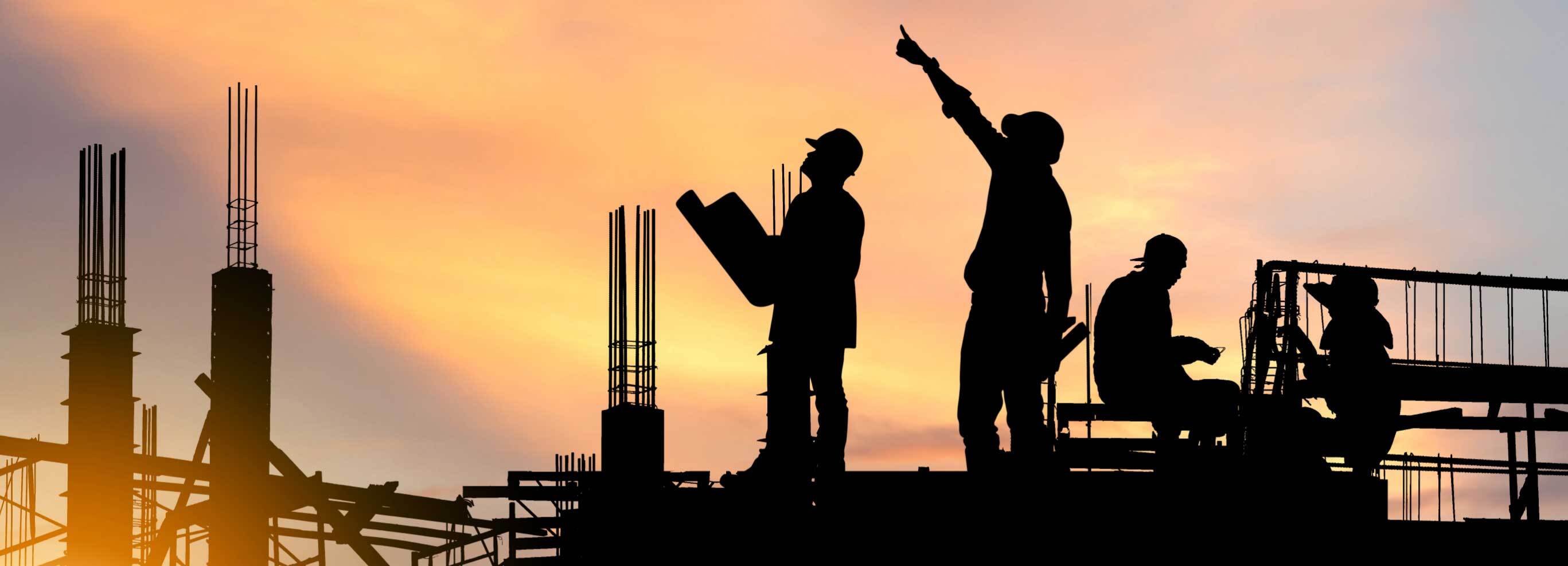 construction team at dusk 